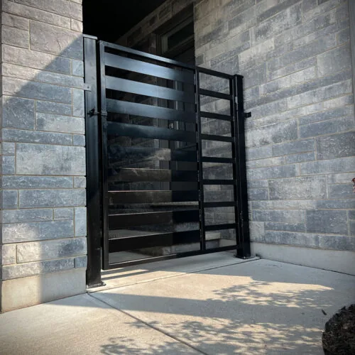 Custom steel gate fabricated by Fulcher Fabrication
