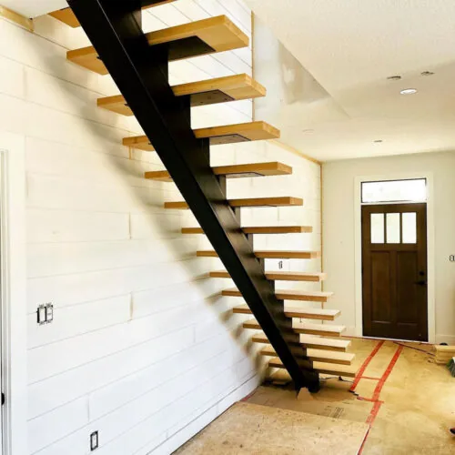 Custom steel stair fabricated by Fulcher Fabrication